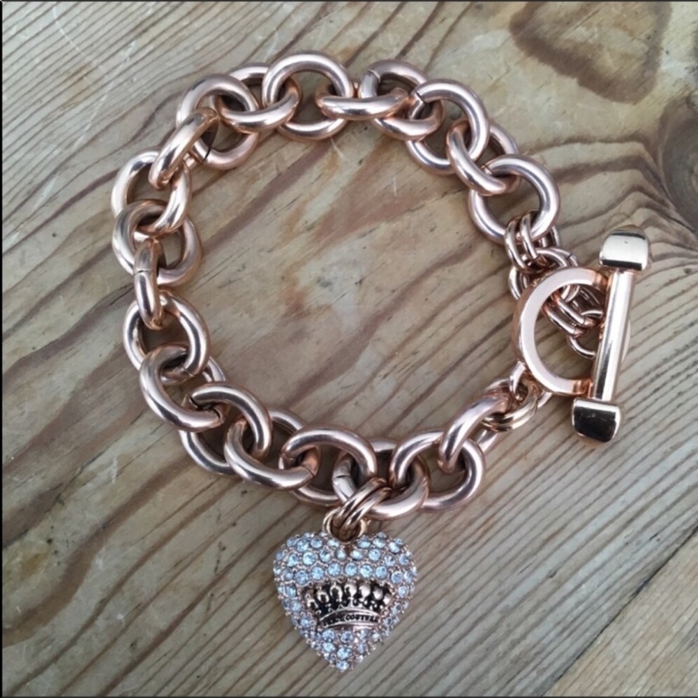 Juicy Couture Rose Gold & Pave’ Heart Bracelet